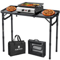 Folding Grill Table 3ft 3 Adjustable Heights Black A7932