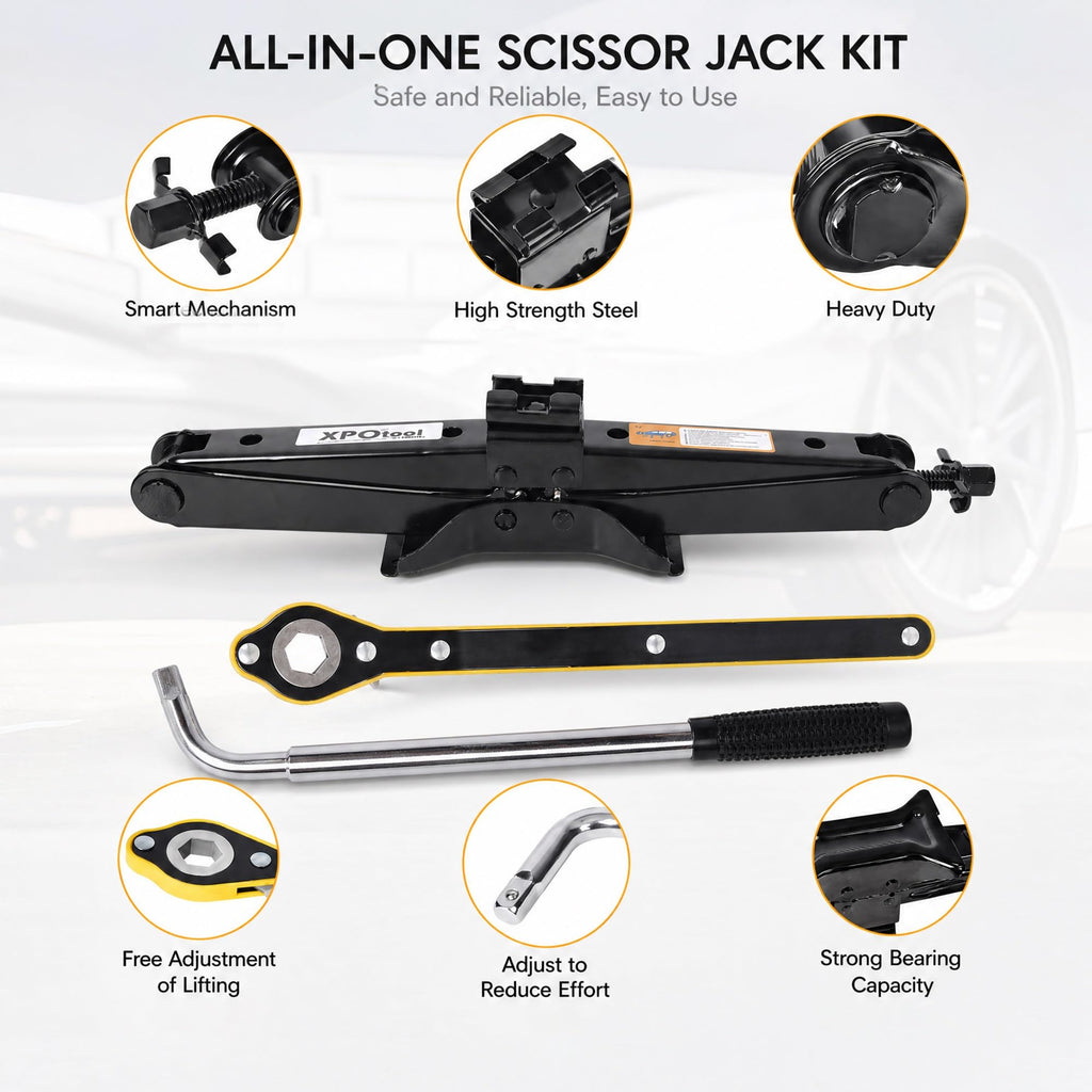 3 Ton Scissor Car Jack Kit with Wrench T511