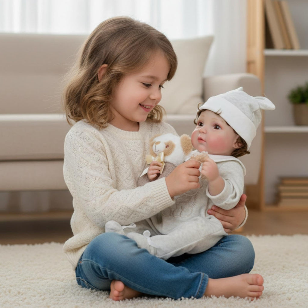 20-Inch Realistic Reborn Baby Doll with Hand-Rooted Hair W821