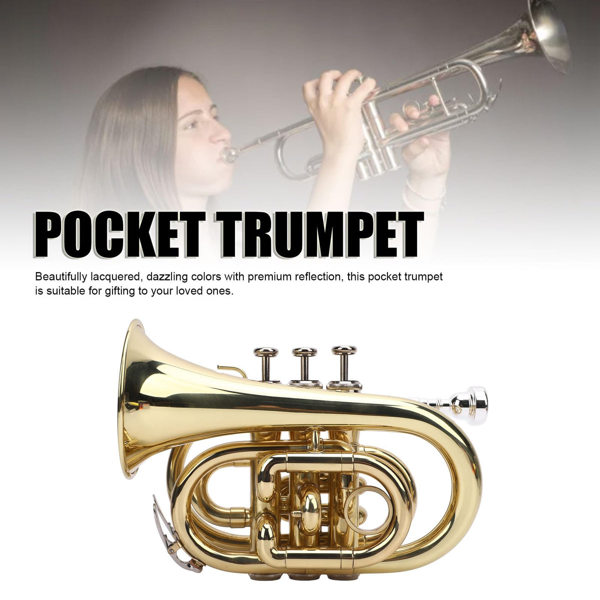 Bb Pocket Trumpet, Ni Plated Brass with 7C Mouthpiece K7647