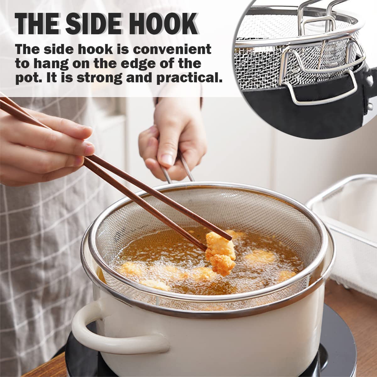 Stainless Steel Deep Fry Basket with Detachable Handle T514