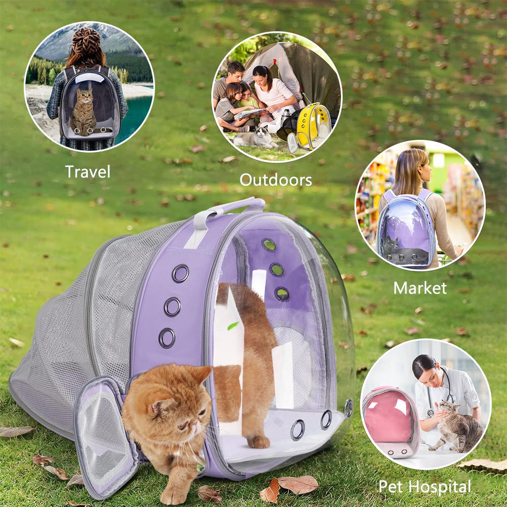 Expandable Cat Carrier Backpack with Bubble Window E334