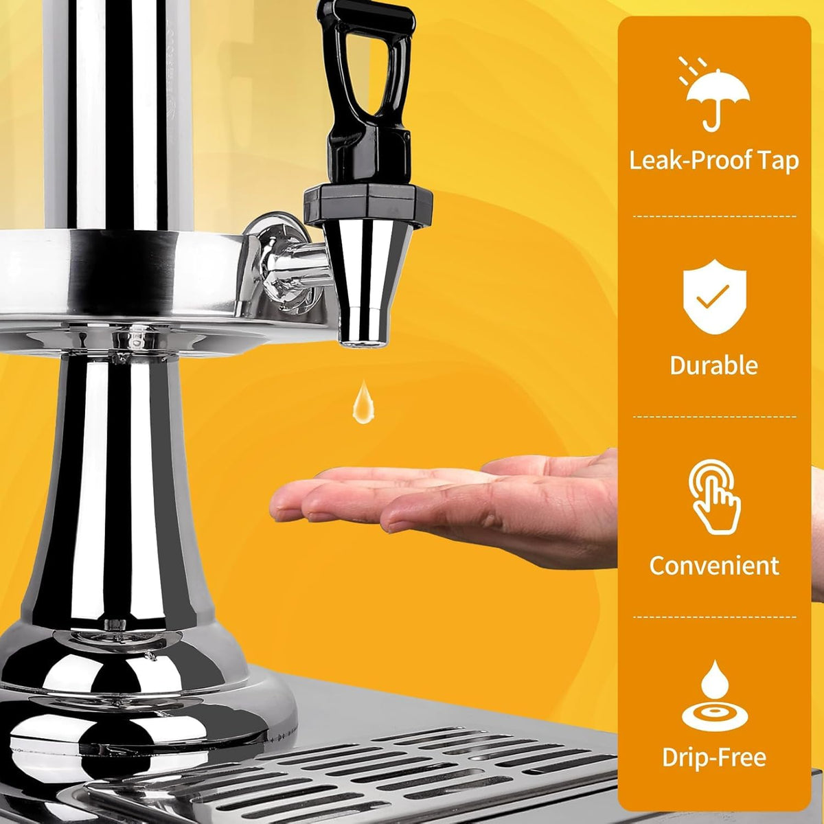 Stainless Steel Beverage Dispenser with Stand S484