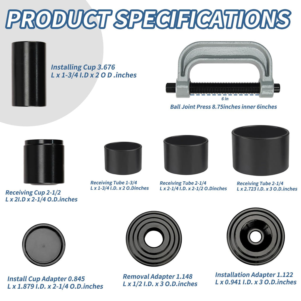 Heavy Duty U Joint Removal Tool Kit & Ball Joint Press Kit Q5784