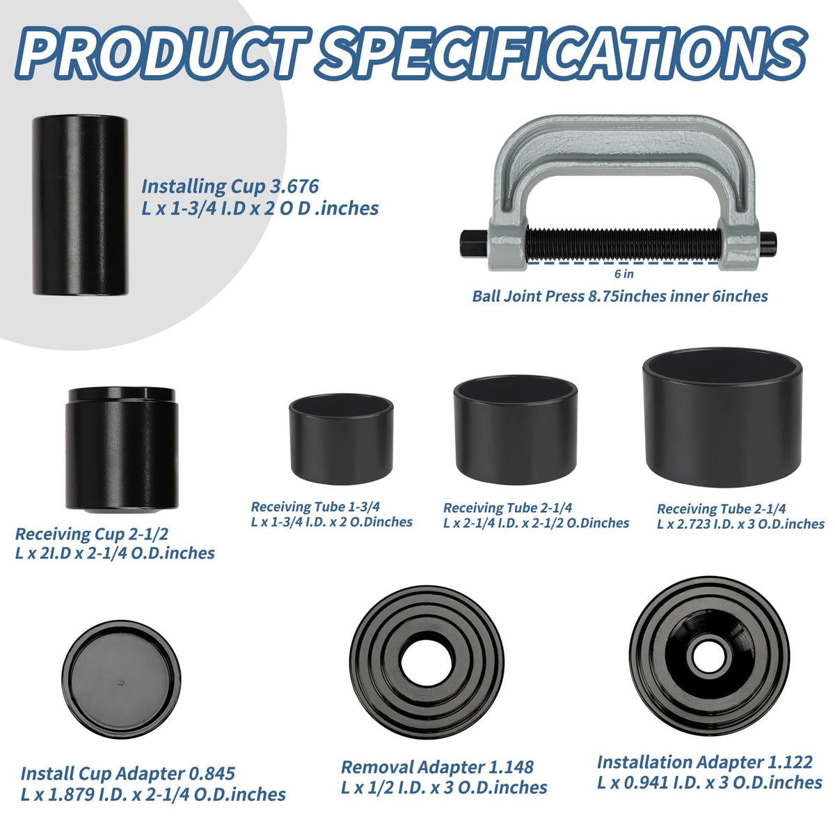 Heavy Duty U Joint Removal Tool Kit & Ball Joint Press Kit Q5784