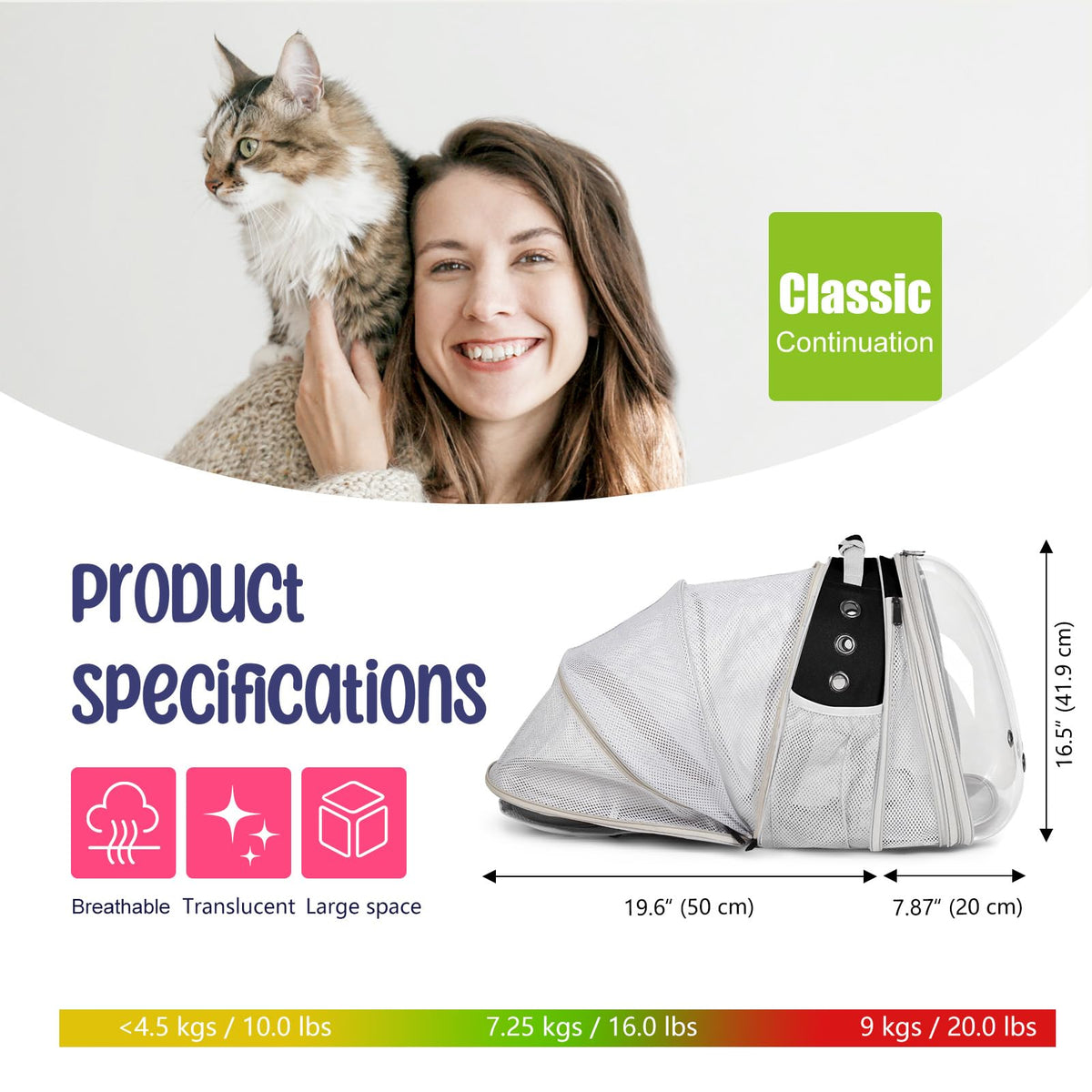 Large Cat Backpack Carrier V2052