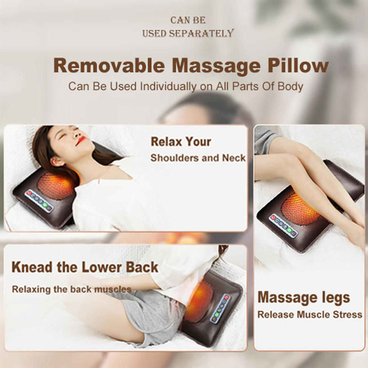Vibration Massage Mat with Neck Headrest and Leg Foot Massagers G4528
