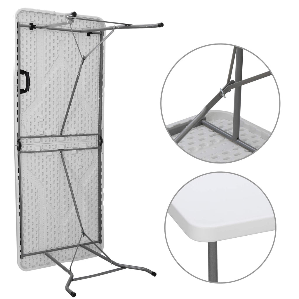 White 6Ft Heavy Duty Folding Picnic Table F2134