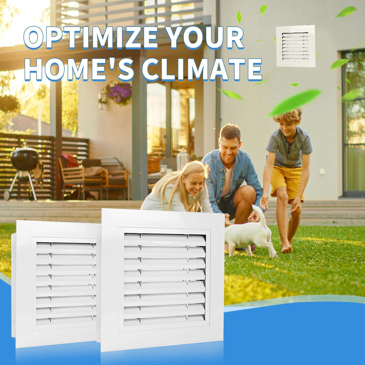 14" x 14" Aluminum Gable Vents with Screen, 2 Pack M485524