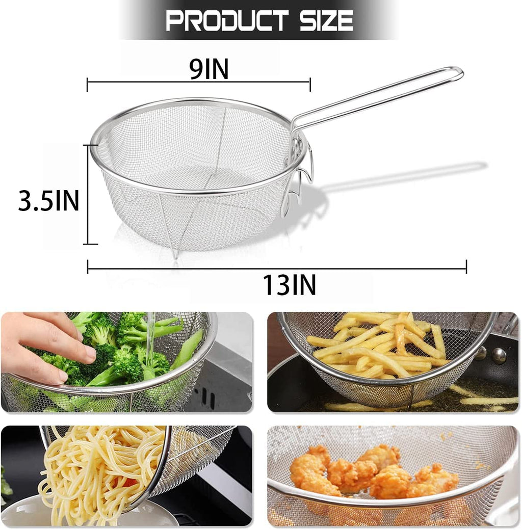 Stainless Steel Deep Fry Basket with Detachable Handle T514