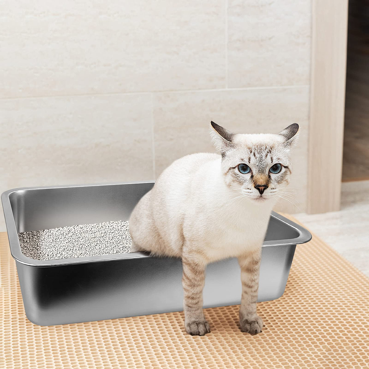 Stainless Steel Litter Box W7419