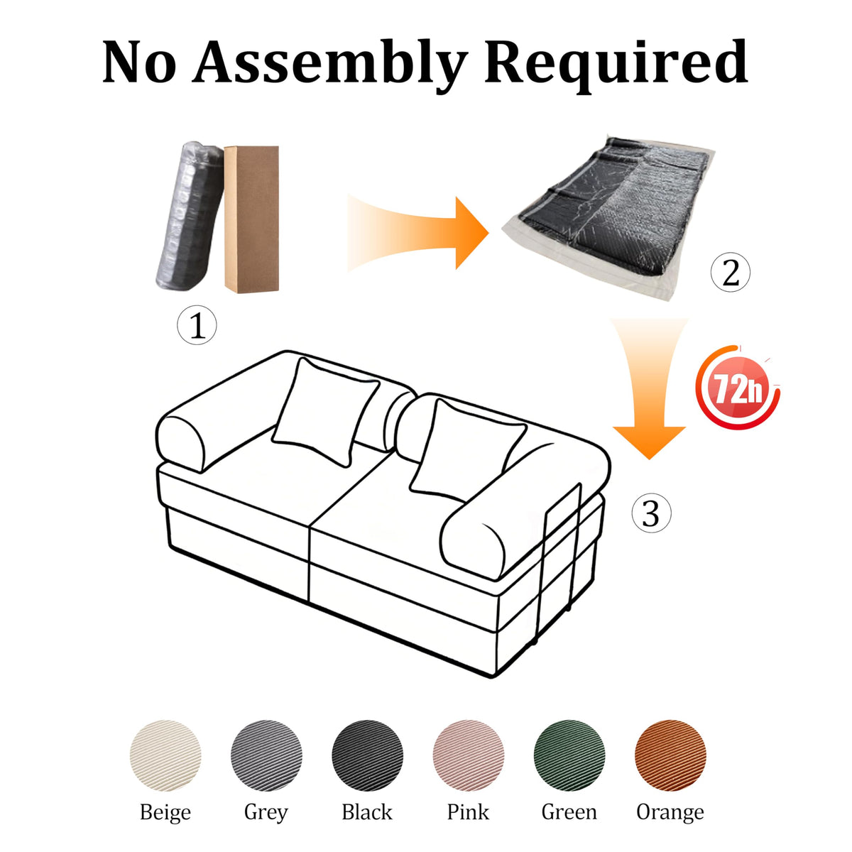 Green Corduroy Convertible Sofa Bed with 2 Pillows I64167