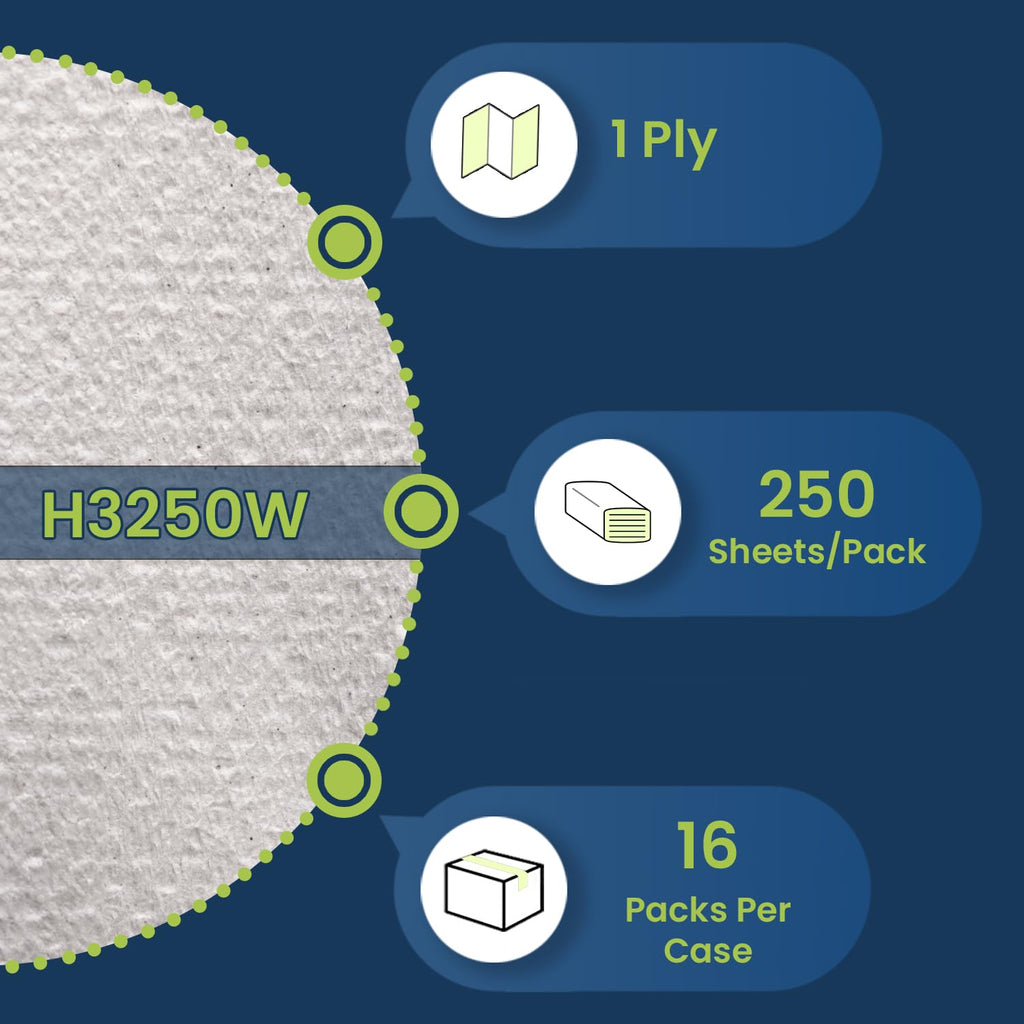 Multifold Paper Towels, White, 4,000 Sheets/Case H834