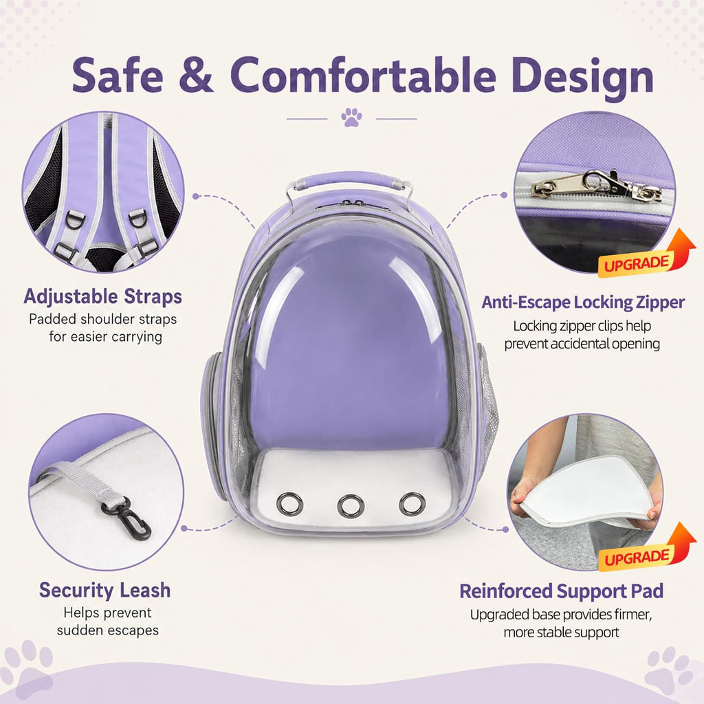 Expandable Cat Carrier Backpack with Bubble Window E334