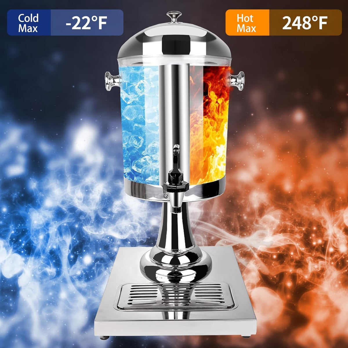 Stainless Steel Beverage Dispenser with Stand S484
