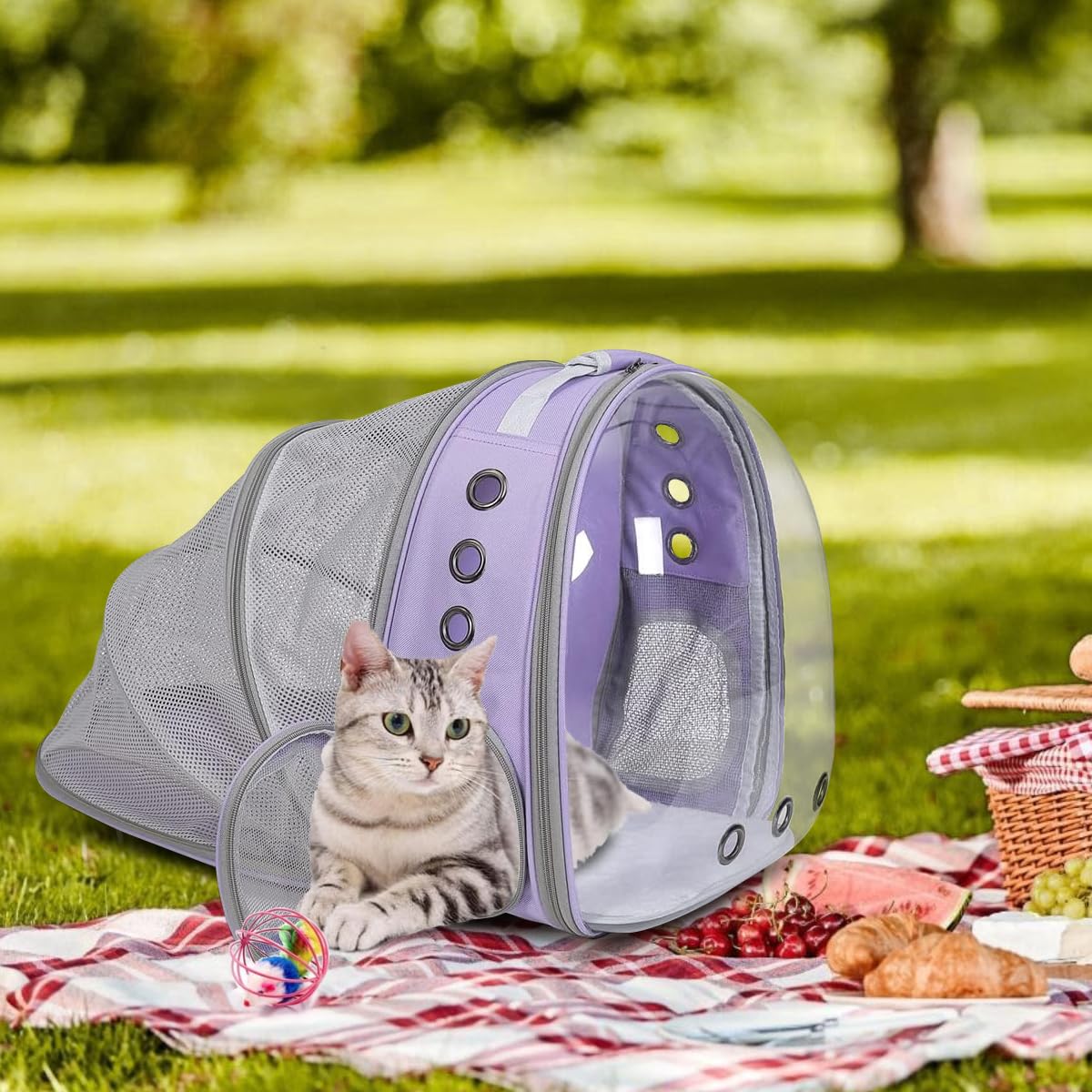 Expandable Cat Carrier Backpack with Bubble Window E334