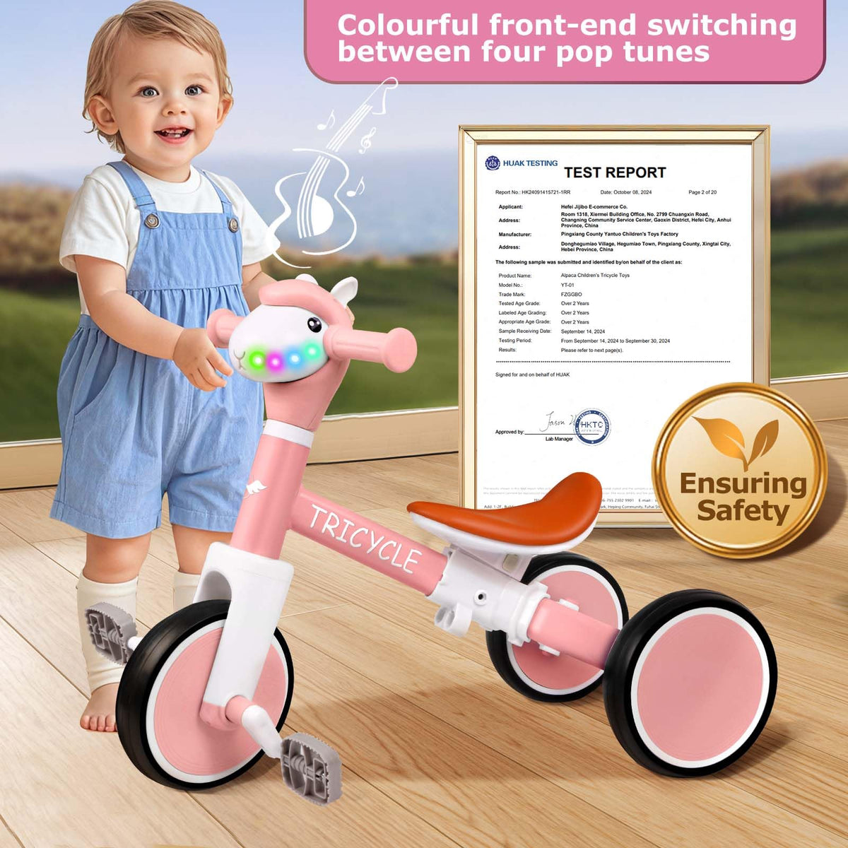 4-in-1 Kids Tricycle with Light & Music L26828