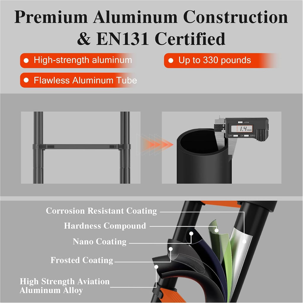 16.5 FT 330 Lbs Aluminum Telescoping Ladder F58923