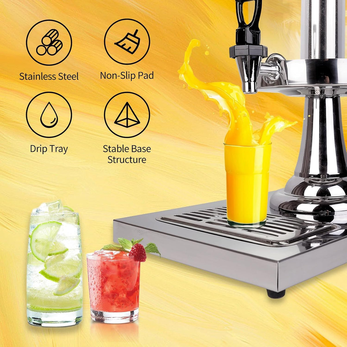 Stainless Steel Beverage Dispenser with Stand S484