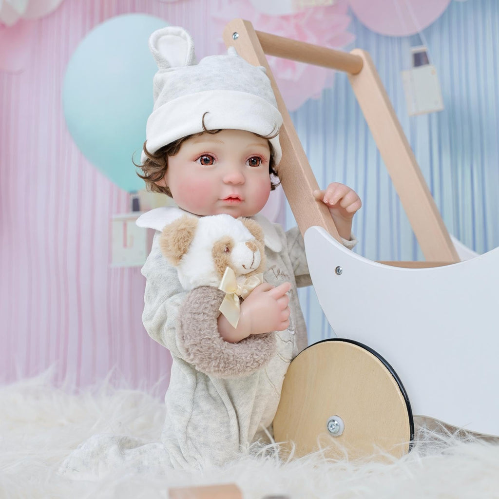 20-Inch Realistic Reborn Baby Doll with Hand-Rooted Hair W821