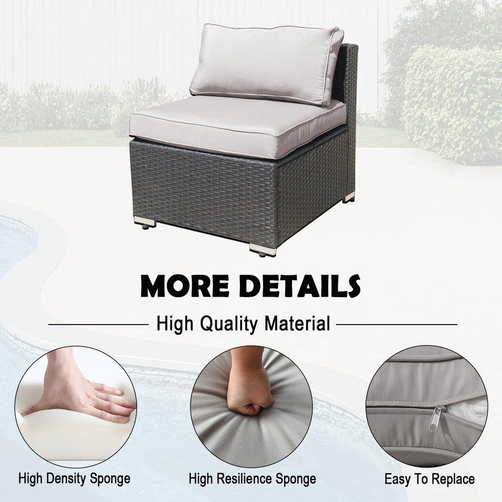 14 Piece Waterproof Outdoor Sofa Cushion Replacement with Zippers K71084