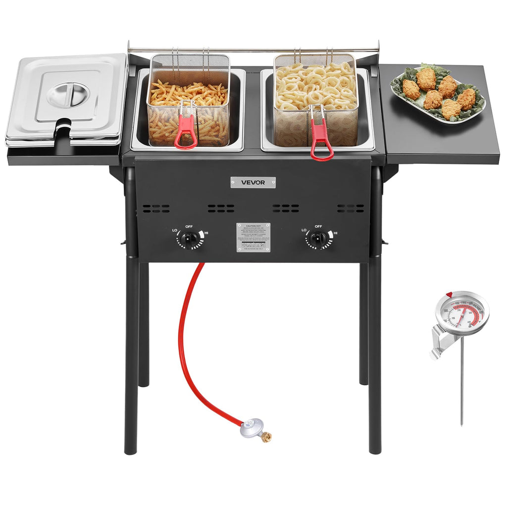 16 Qt Stainless Steel Double Burner Propane Fryer W40147