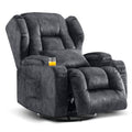 Manual Swivel Rocker Recliner Chair Velvet Grey H624