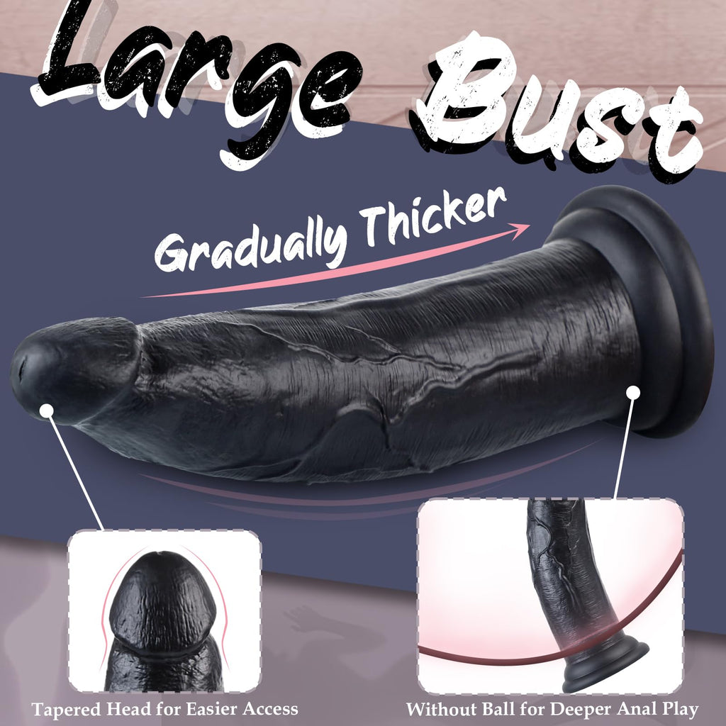 12 Inch Black Thick Anal Dildo G3433