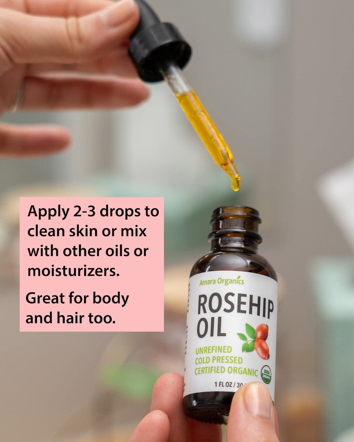Cold Pressed Rosehip Seed Oil 1 Oz K28229