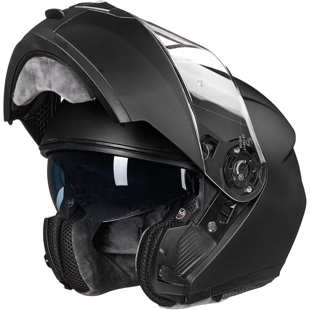 Matte Black Large Modular Full Face Motorcycle Helmet C599