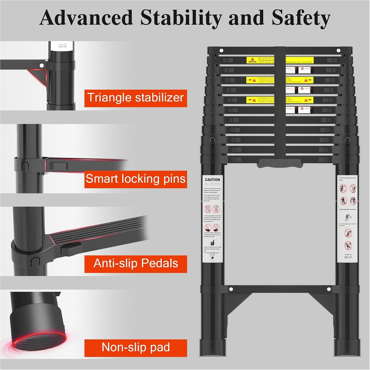 16.5 FT 330 Lbs Aluminum Telescoping Ladder F58923