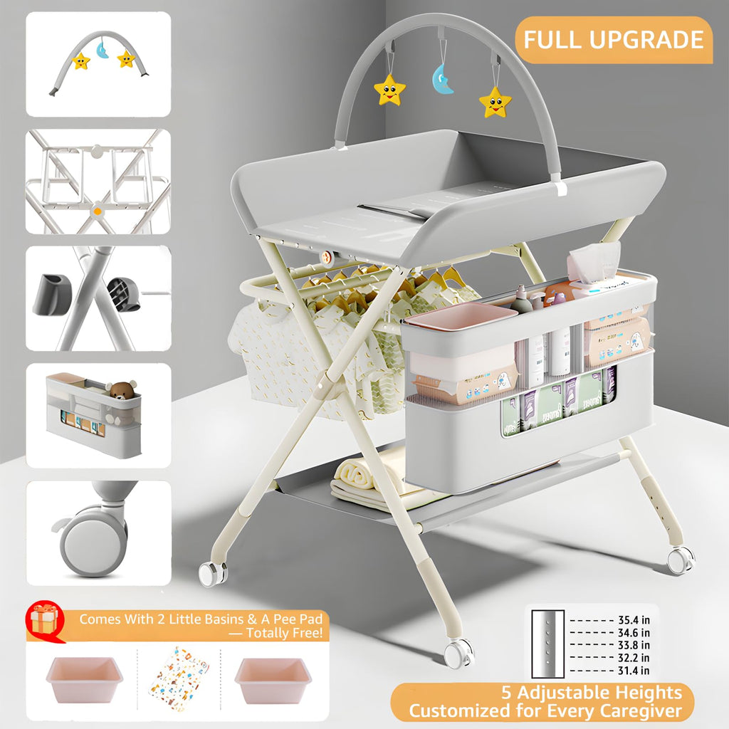Portable Baby Changing Table with Wheels V4630