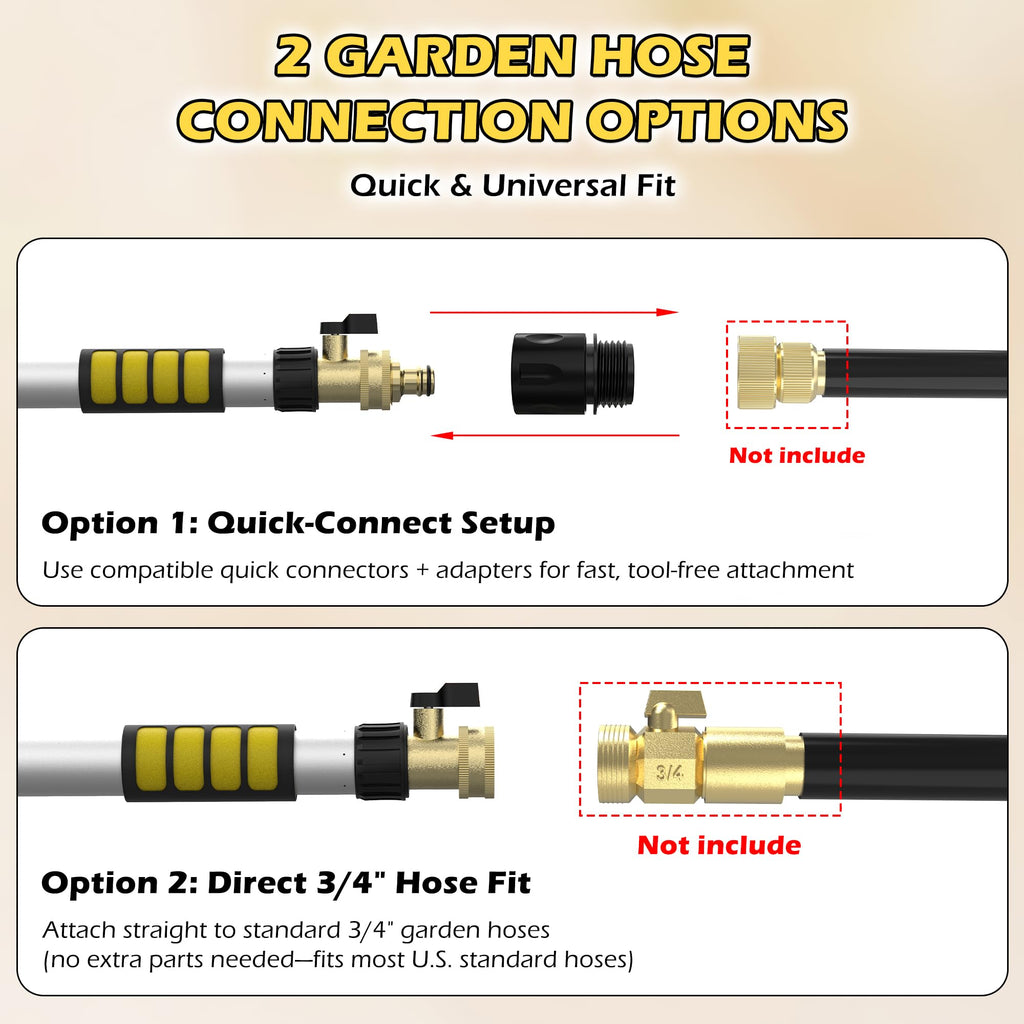 24FT Telescopic Gutter Cleaning Tool with 360° Rotatable Metal Head T603