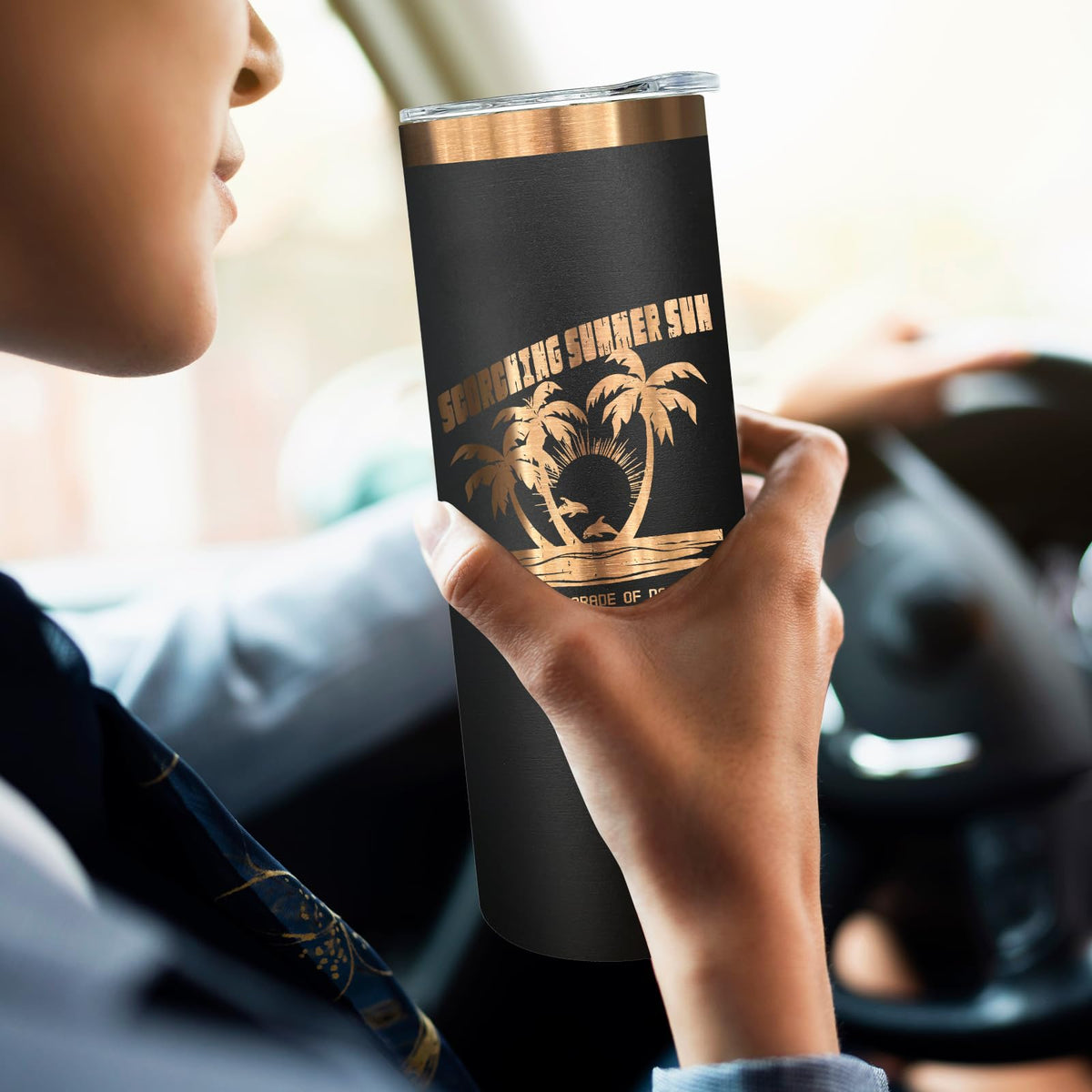 20 oz Skinny Tumblers with Lids and Straws Black G63840