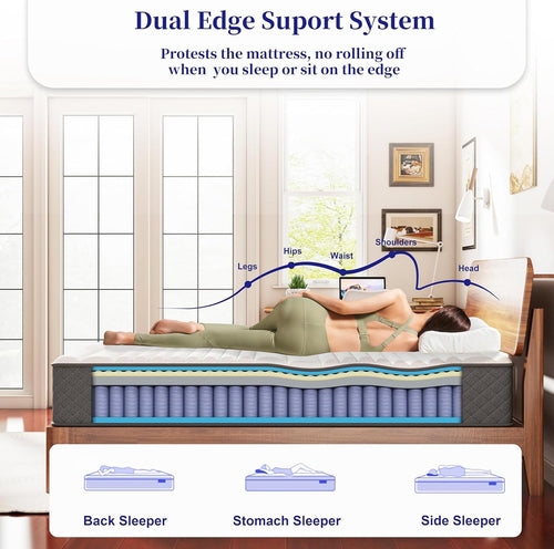 10 Inch Full Size Medium Firm Hybrid Mattress H293385
