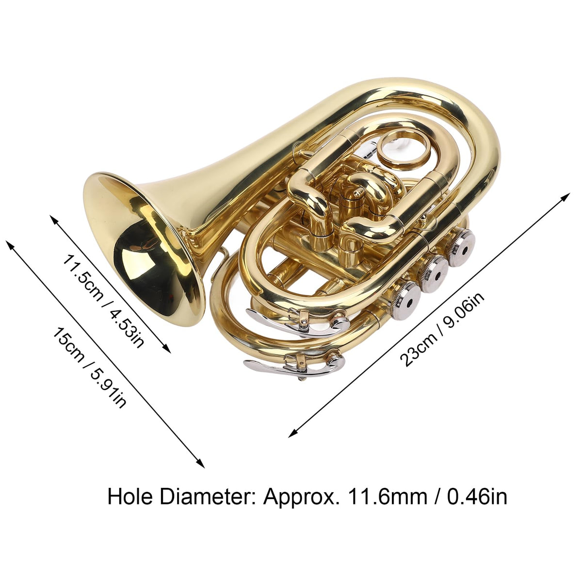 Bb Pocket Trumpet, Ni Plated Brass with 7C Mouthpiece K7647