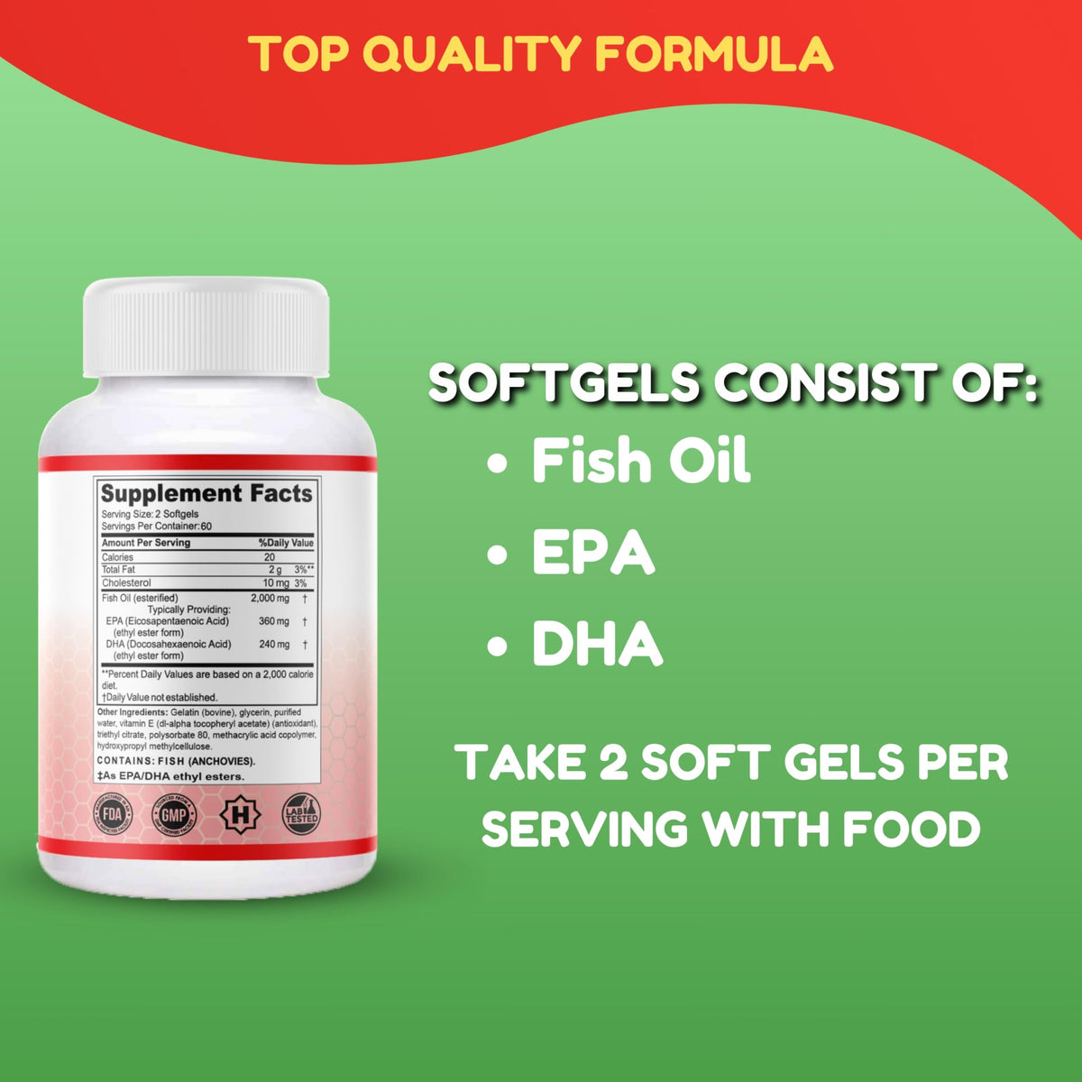 Omega 3 Fish Oil 2000mg 120 Softgels A465