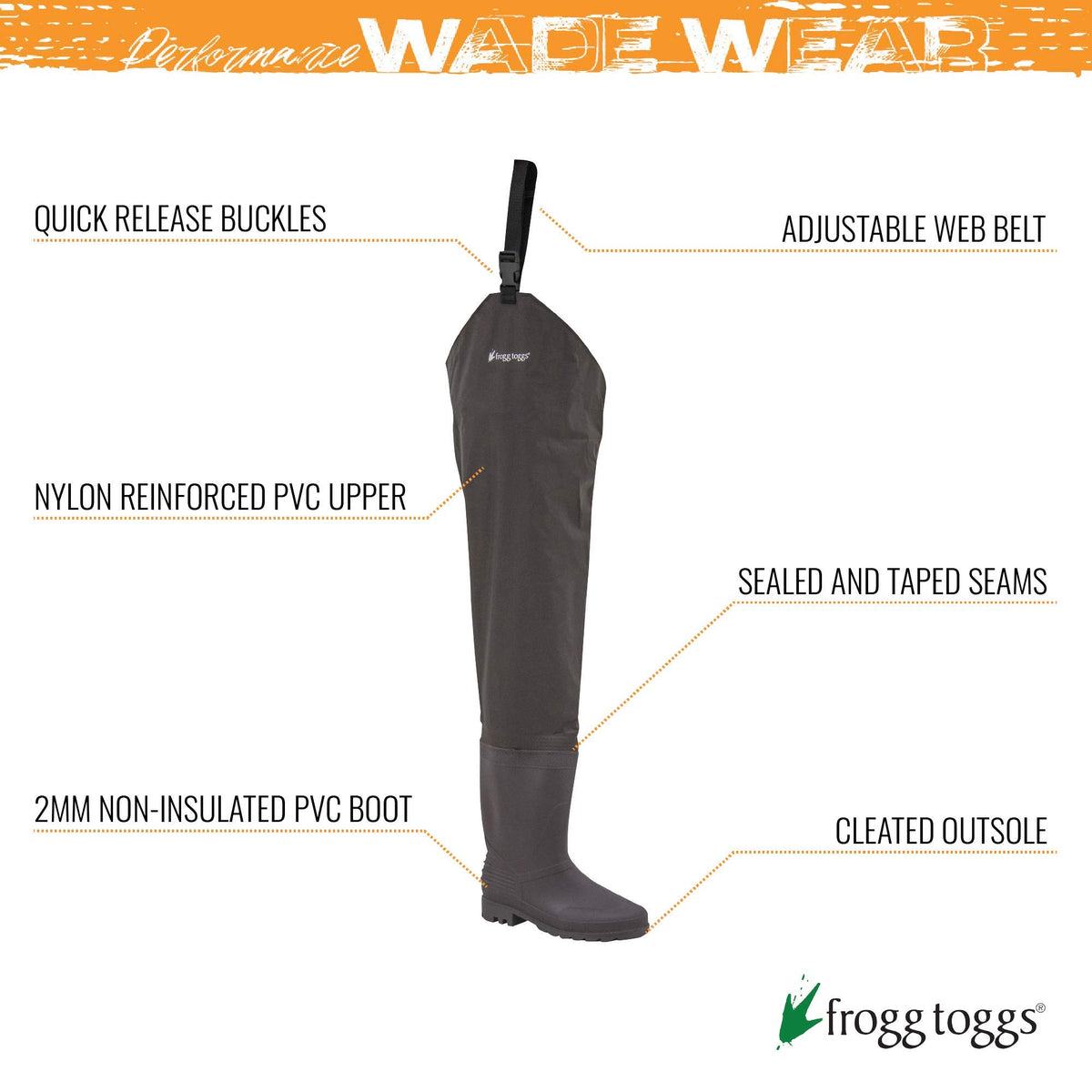 Waterproof PVC Fishing Bootfoot Hip Wader H18434