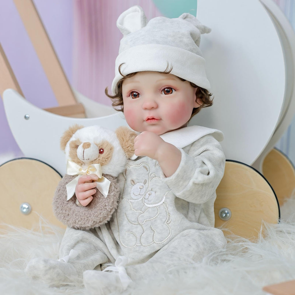 20-Inch Realistic Reborn Baby Doll with Hand-Rooted Hair W821