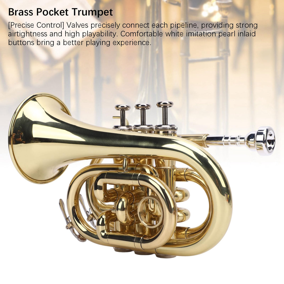 Bb Pocket Trumpet, Ni Plated Brass with 7C Mouthpiece K7647