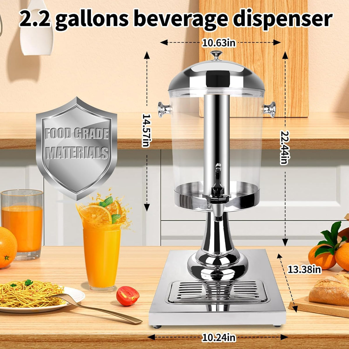 Stainless Steel Beverage Dispenser with Stand S484