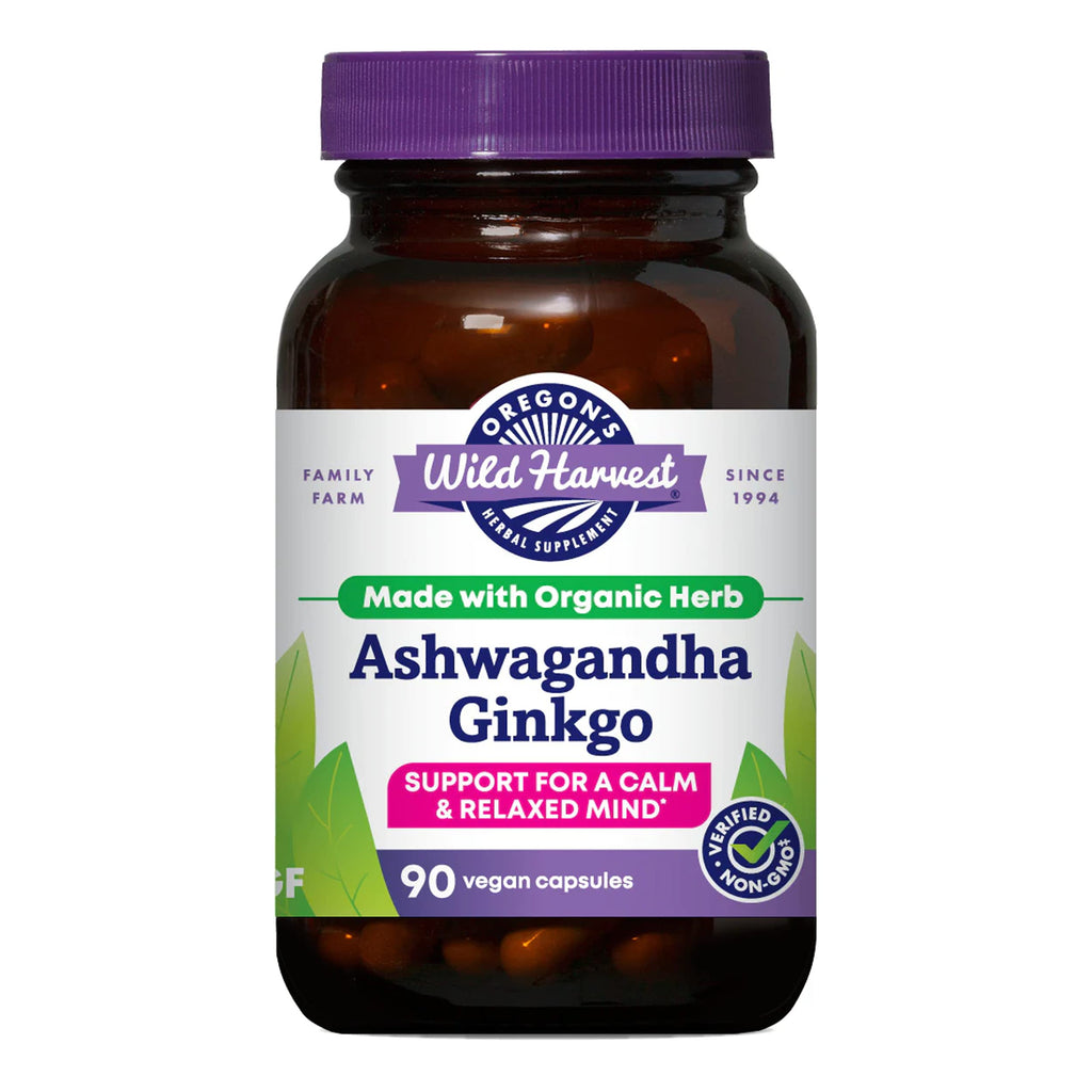 Organic Ashwagandha Ginkgo Vegan Capsules 90 Count N714465
