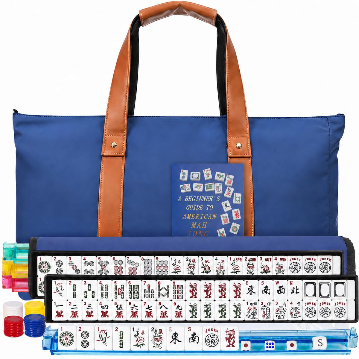 Mahjong Game Set with Racks, 166 Tiles & Bag H9861