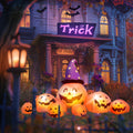 8 FT Inflatable Pumpkins and Witch Hat with Built-in LED Lights R54681