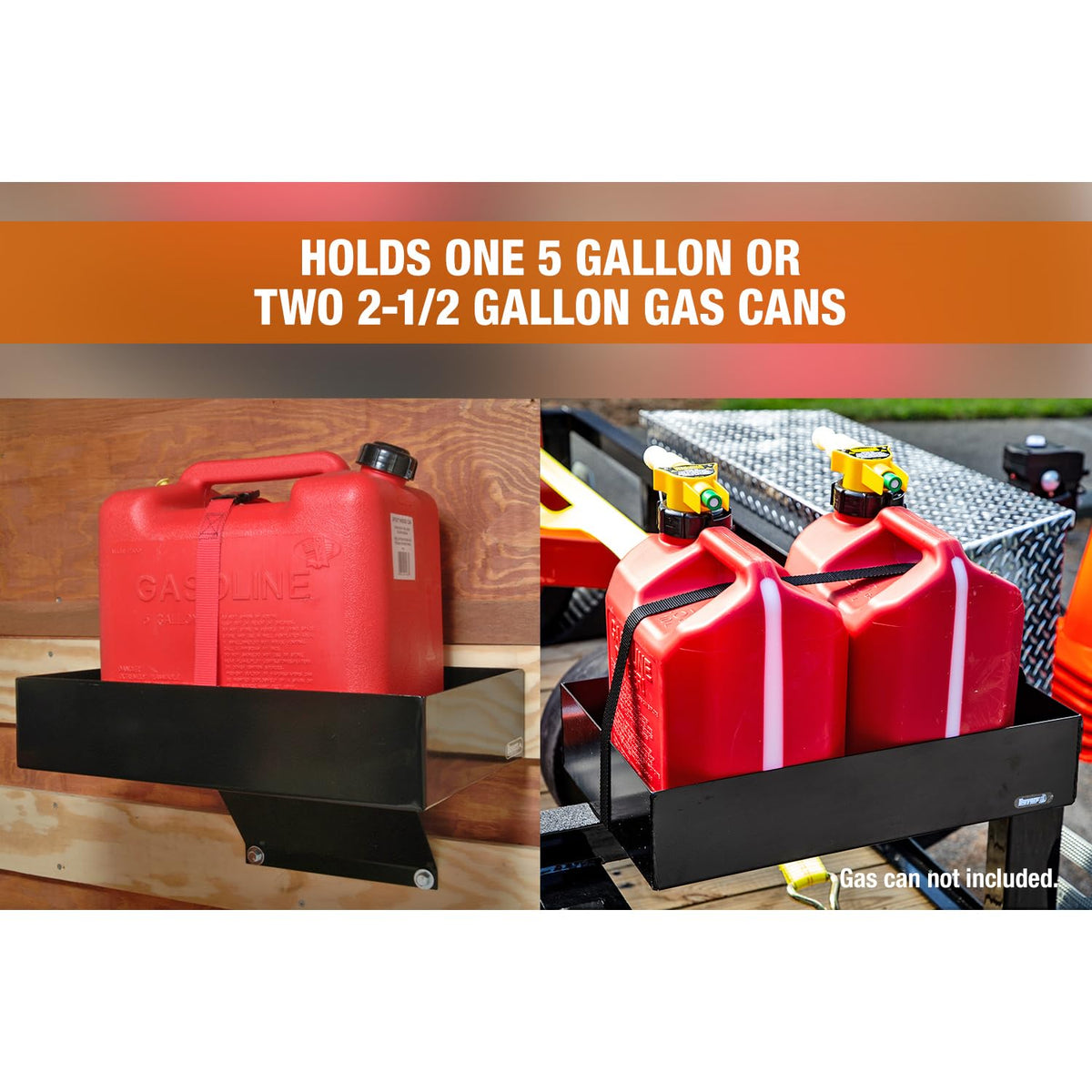 Carbon Steel Gas Container Rack with Nylon Strap, Black K106078