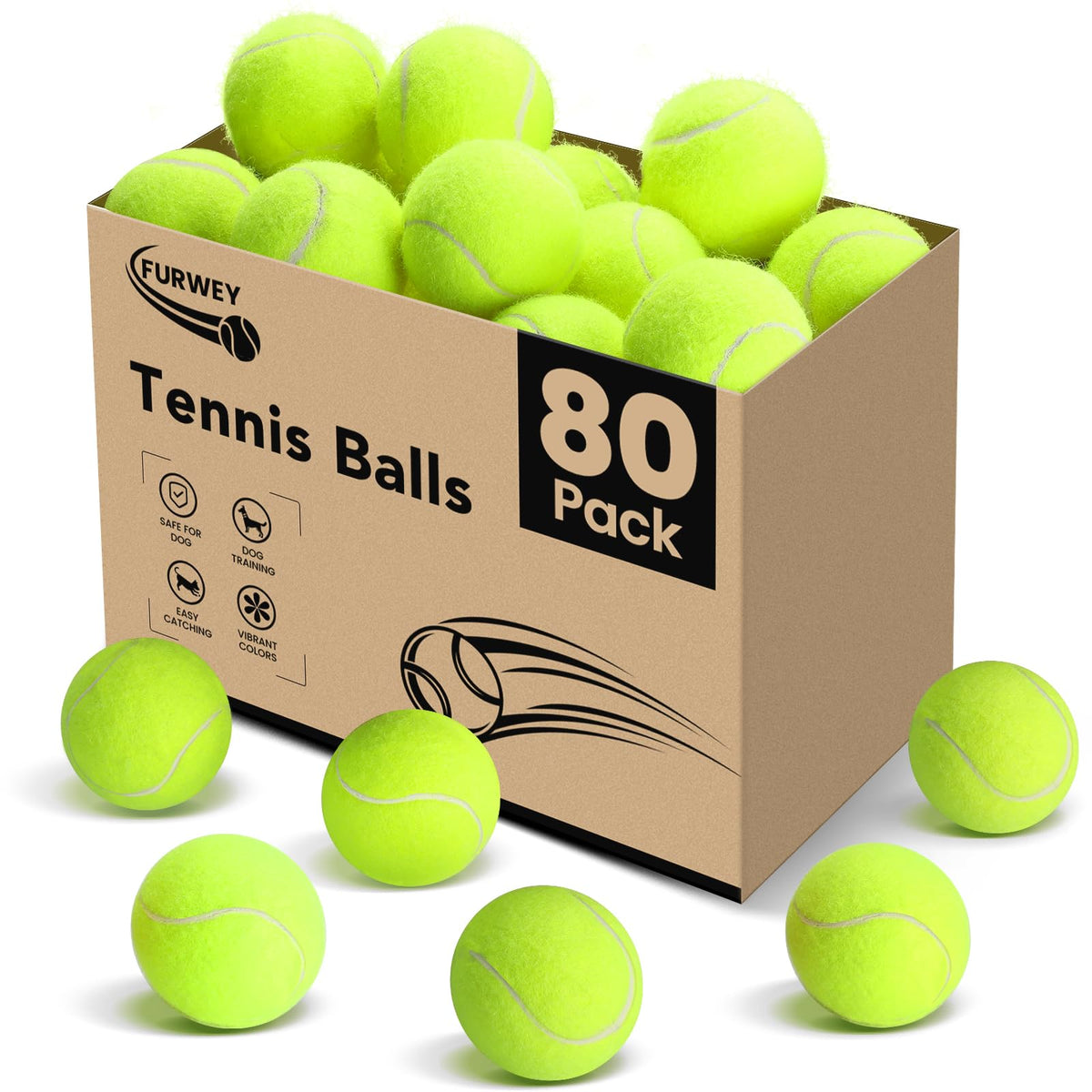 Tennis Ball 6/12/24/36/40/80 Pack Training Balls P211