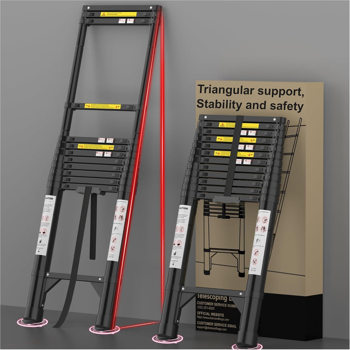 16.5 FT 330 Lbs Aluminum Telescoping Ladder F58923