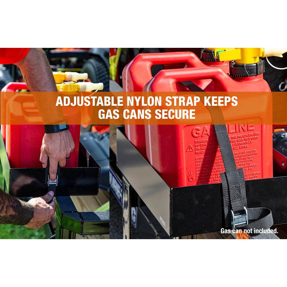 Carbon Steel Gas Container Rack with Nylon Strap, Black K106078