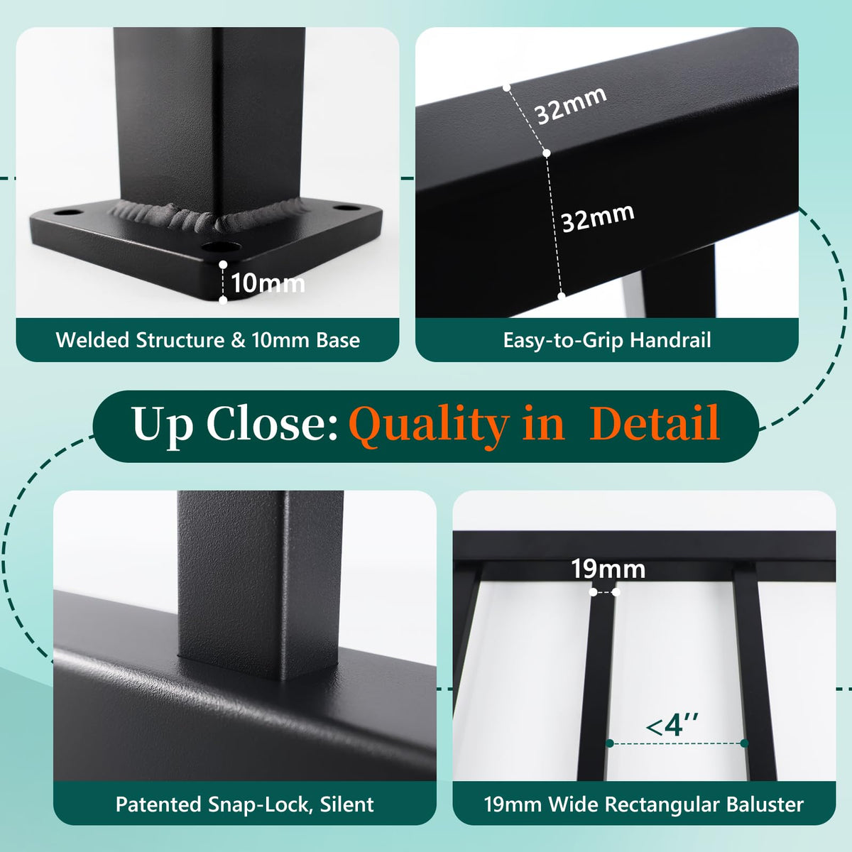 Aluminum Angle-Adjustable Stair Railing Kit S2825