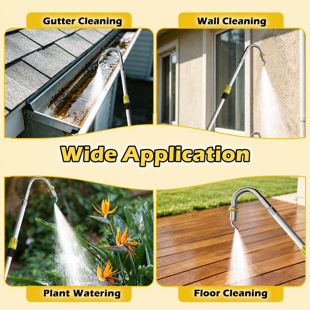 24FT Telescopic Gutter Cleaning Tool with 360° Rotatable Metal Head T603